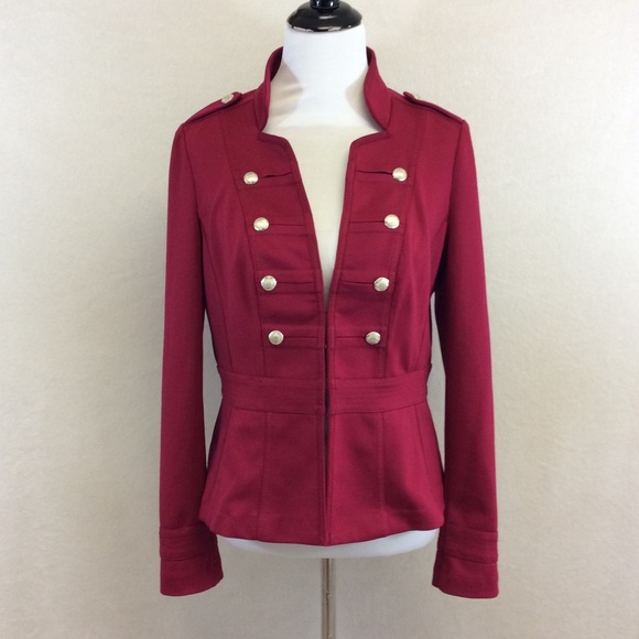 White House Black Market Jackets & Blazers - WHBM Cardinal Red Military Ponte Jacket